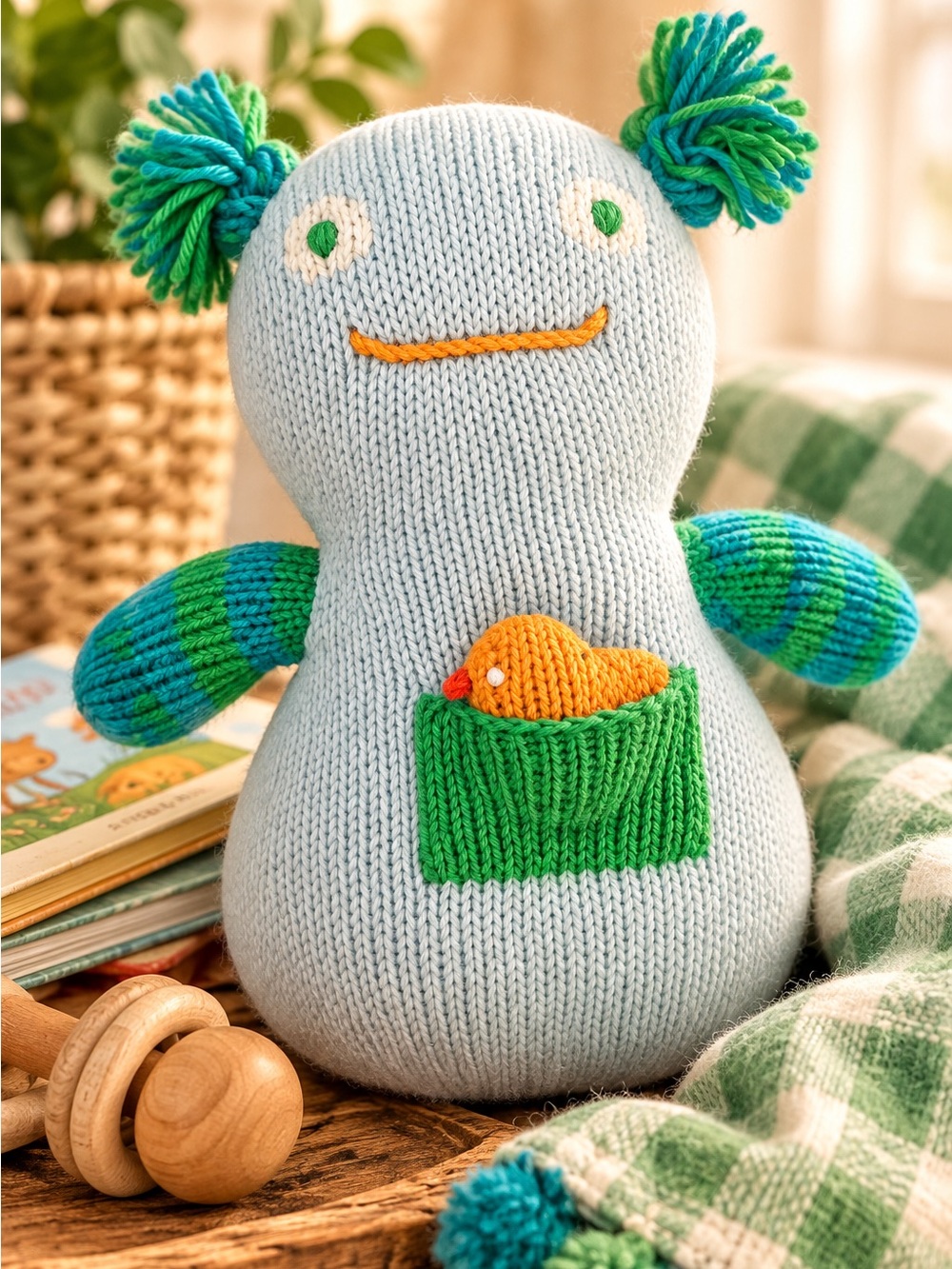 Blabla Kids Peeko Boogaloo Hand Knit Cotton Plush Stuffed Toy Doll Rare Retired
